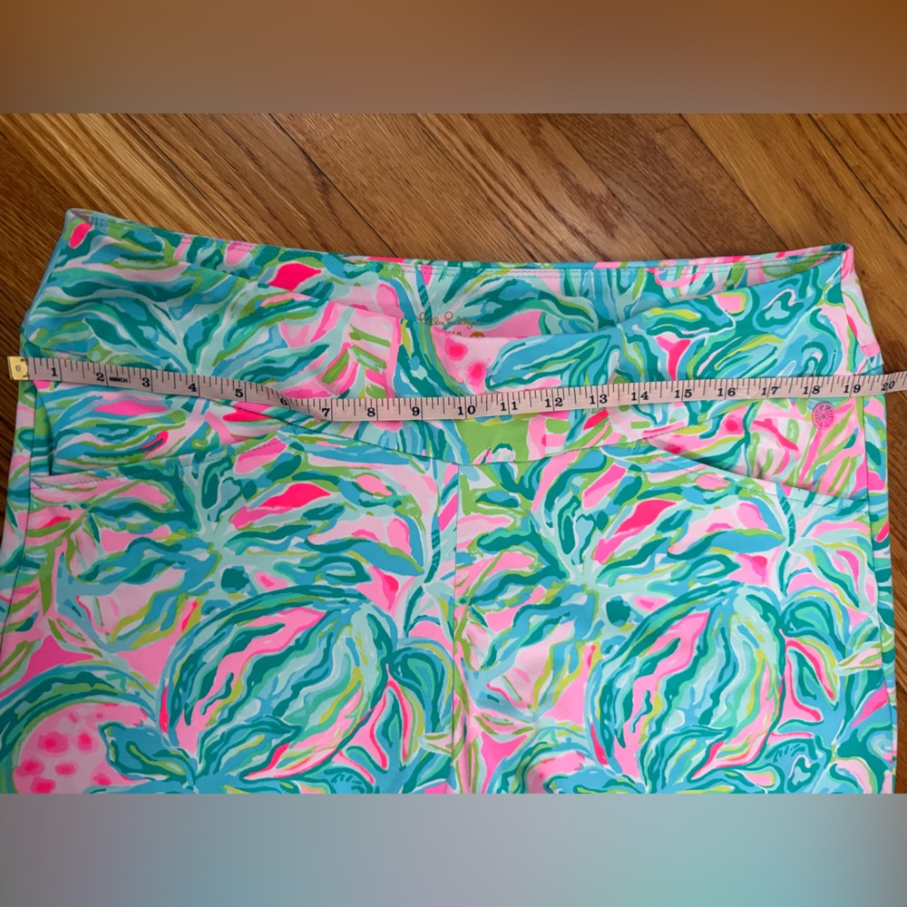 Lilly Pulitzer Tropical Print Bermuda Shorts - Aqua, Pink & Lime - Picture 5 of 5